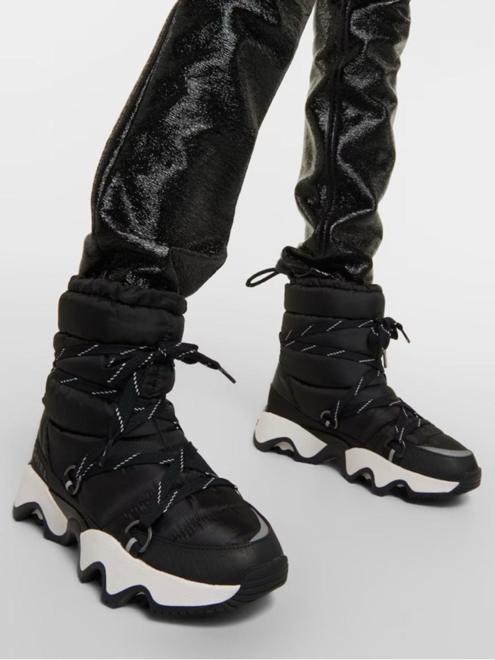 Sorel Black and White Heeled Boots